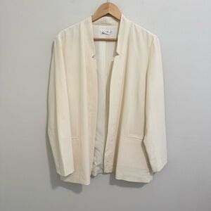R Label Cream Silk Blazer